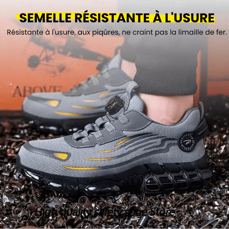 Henner Z90 Scarpe di sicurezza ultraleggere e resistenti all'usura con chiusura rotante in acciaio 