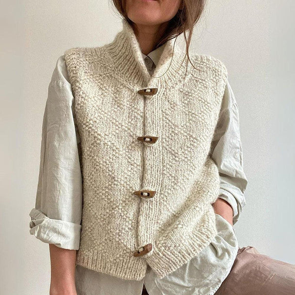 Evy - Cardigan elegante in lana con bottoni