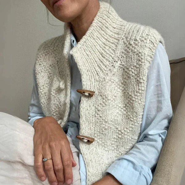 Evy - Cardigan elegante in lana con bottoni