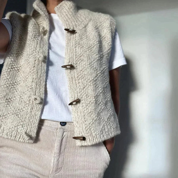 Evy - Cardigan elegante in lana con bottoni