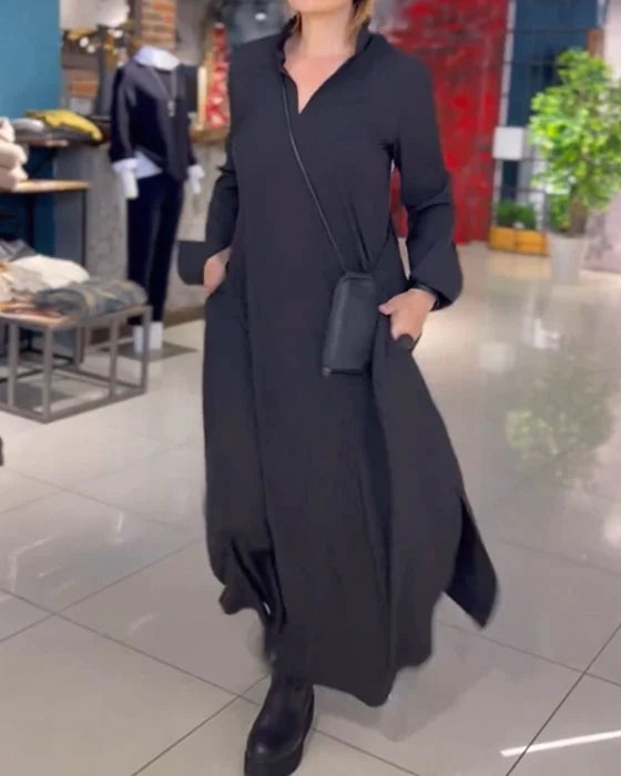 Chloé - Robe longue ample avec revers fendu sur le côté 