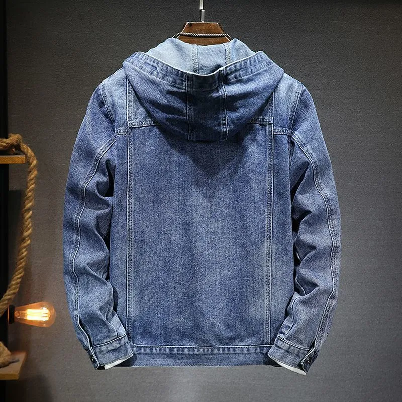 Joe - Veste en jean vintage à capuche pour hommes