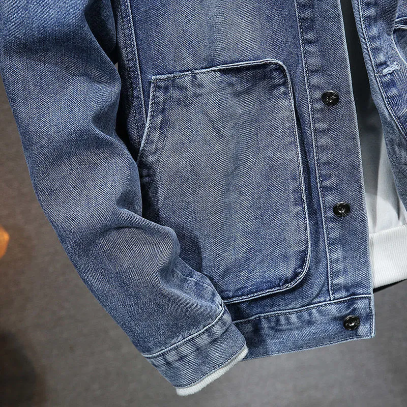 Joe - Veste en jean vintage à capuche pour hommes