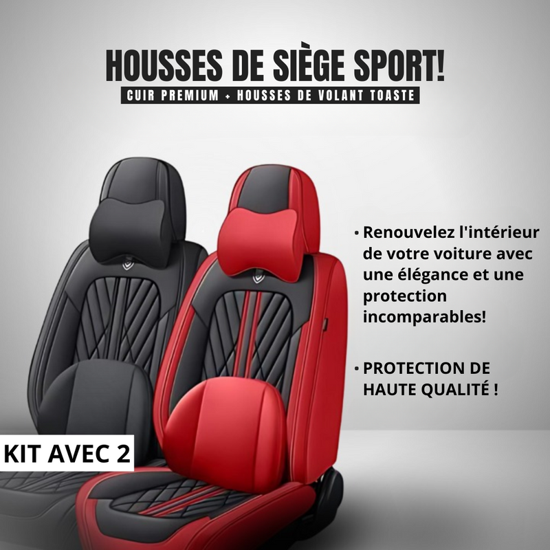 Housses de Siège Sport en Cuir de Qualité Supérieure