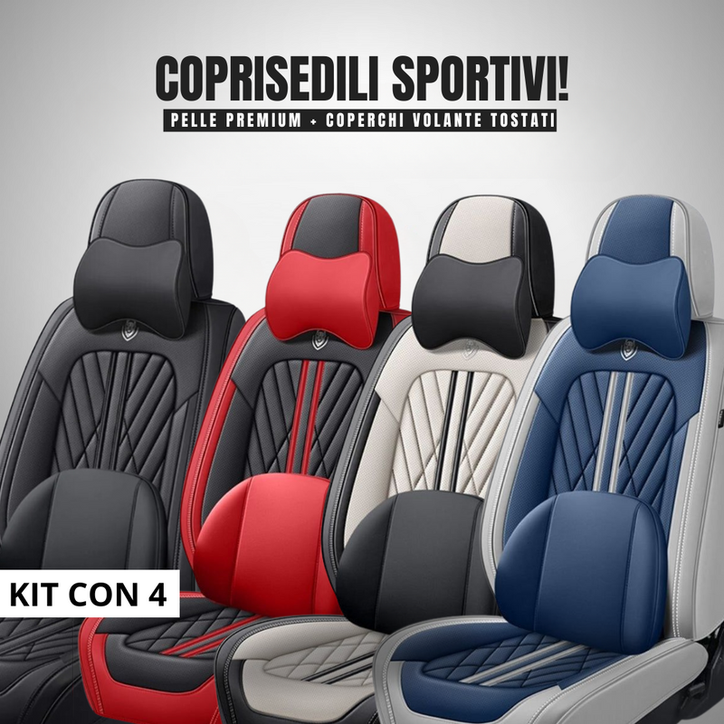 Coprisedili sportivi in ​​pelle premium 