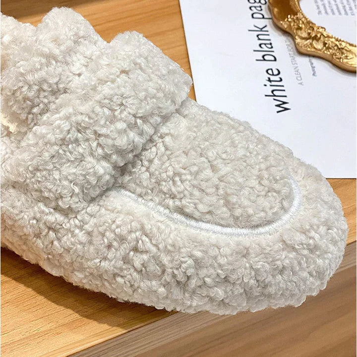 Arielle - Mocassins en peluche avec semelle antidérapante