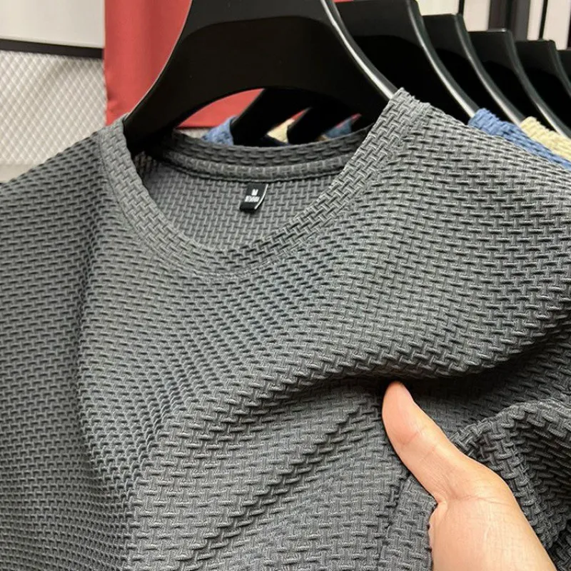 T-shirt à manches courtes en maille de soie glacée