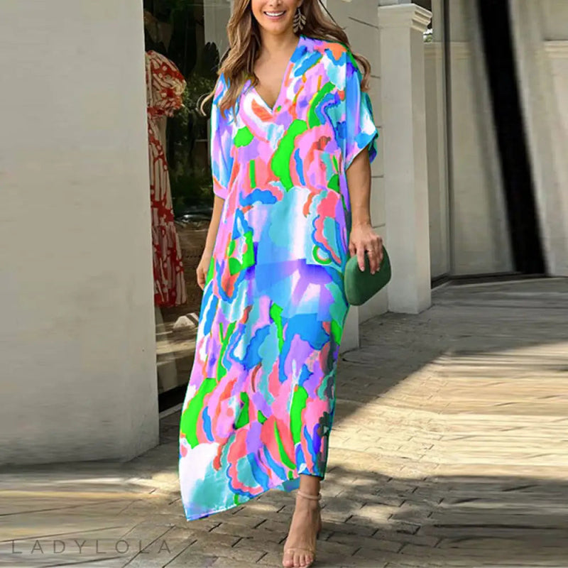 Vestido midi de colores